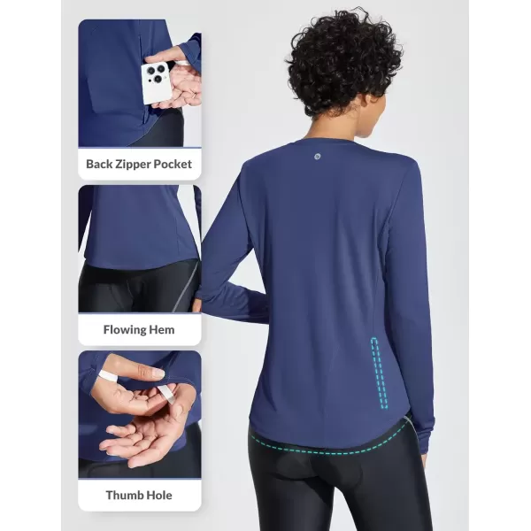 imageBALEAF Sun Shirt Women Long Sleeve UV Protection Shirts UPF 50 Pocket SPF Tops Outdoor ClothingNavy Blue