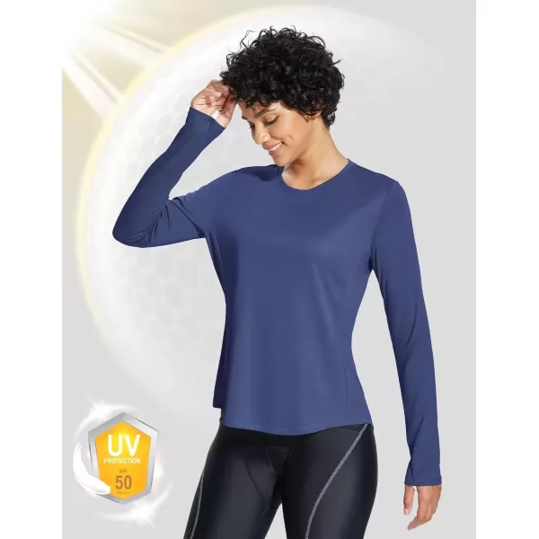 imageBALEAF Sun Shirt Women Long Sleeve UV Protection Shirts UPF 50 Pocket SPF Tops Outdoor ClothingNavy Blue