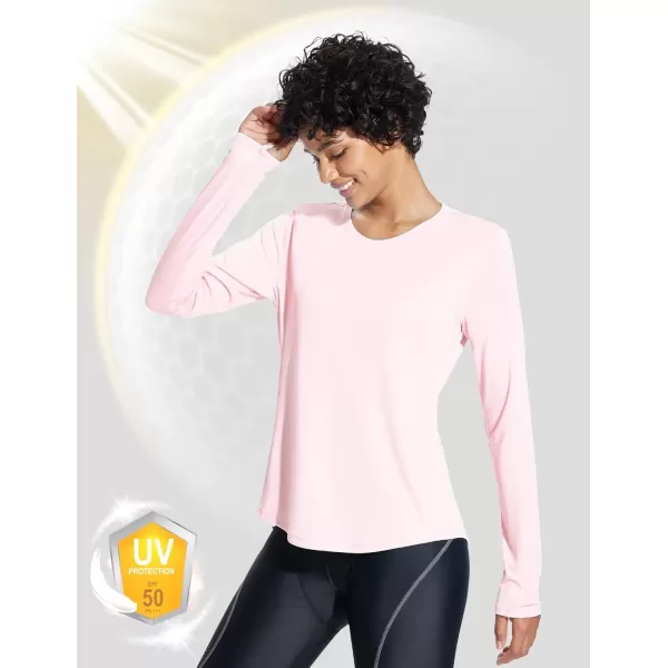 imageBALEAF Sun Shirt Women Long Sleeve UV Protection Shirts UPF 50 Pocket SPF Tops Outdoor ClothingPink