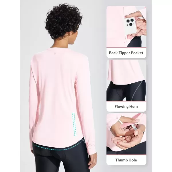 imageBALEAF Sun Shirt Women Long Sleeve UV Protection Shirts UPF 50 Pocket SPF Tops Outdoor ClothingPink