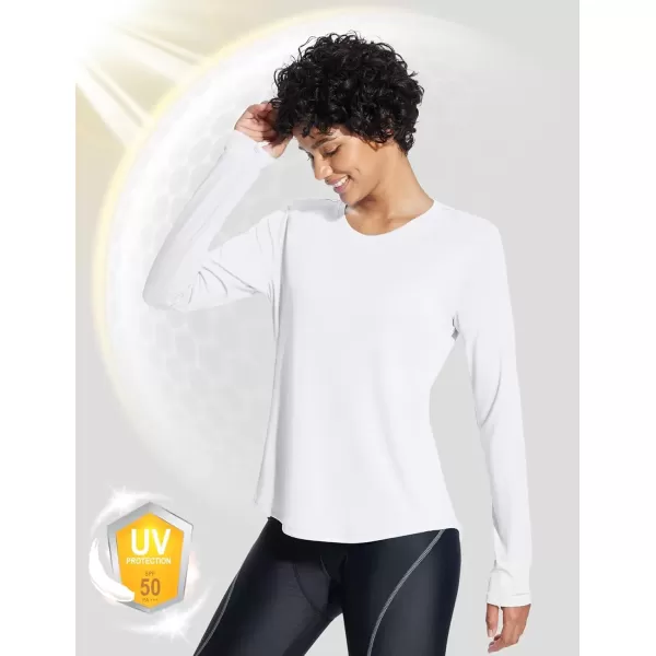 imageBALEAF Sun Shirt Women Long Sleeve UV Protection Shirts UPF 50 Pocket SPF Tops Outdoor ClothingWhite