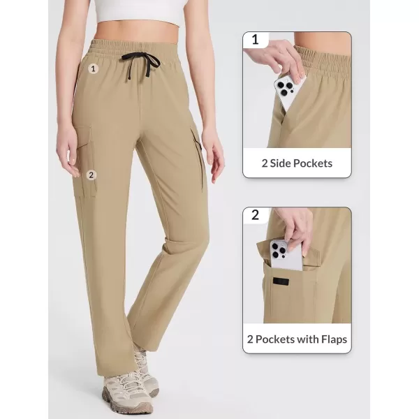 imageBALEAF Womens Hiking Pants Cargo Quick Dry Pants Water Resistant Loose Lightweight Travel Fishing Outdoor UPF50Shroom Taupe