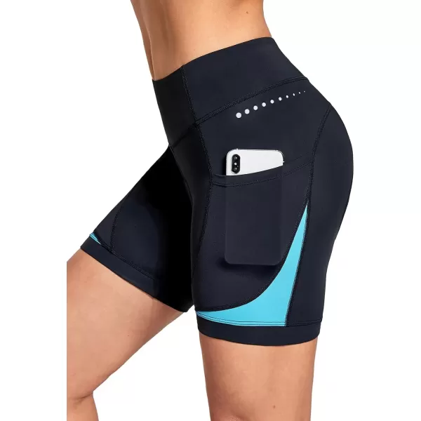 imageBALEAF 4D Padded Bike Shorts Women Cycling Underwear Gel Padding PocketsBlue