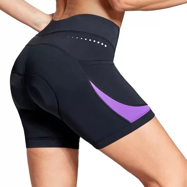 imageBALEAF 4D Padded Bike Shorts Women Cycling Underwear Gel Padding PocketsPurple