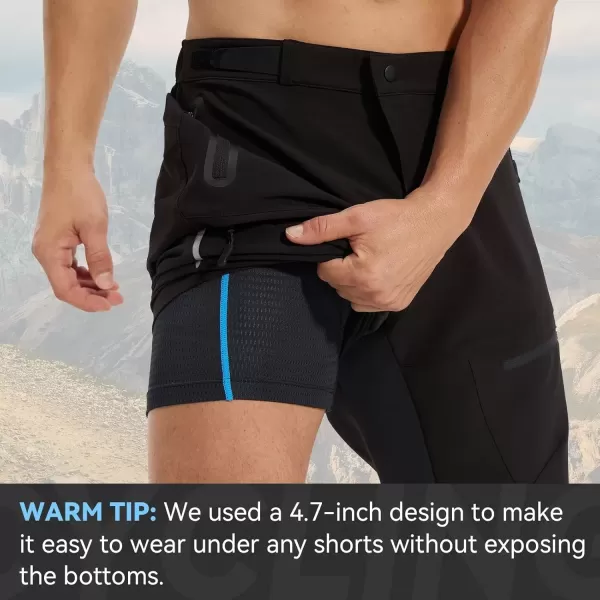 imageBALEAF Mens 4D Padded Bike Shorts Cycling Underwear with Padding Road Biking MTB Liner Shorts Bicycle GearMeshblack Blue47