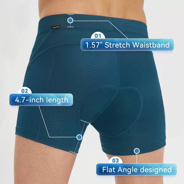 imageBALEAF Mens 4D Padded Bike Shorts Cycling Underwear with Padding Road Biking MTB Liner Shorts Bicycle GearMeshblue47