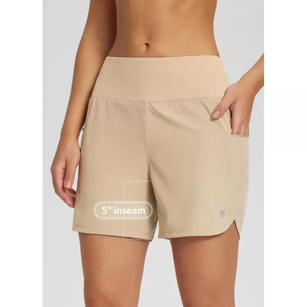 imageBALEAF Womens Mountain Bike Shorts 4D Padded Biking Shorts with Pockets Cycling Riding Bicycle ShortsCkhaki