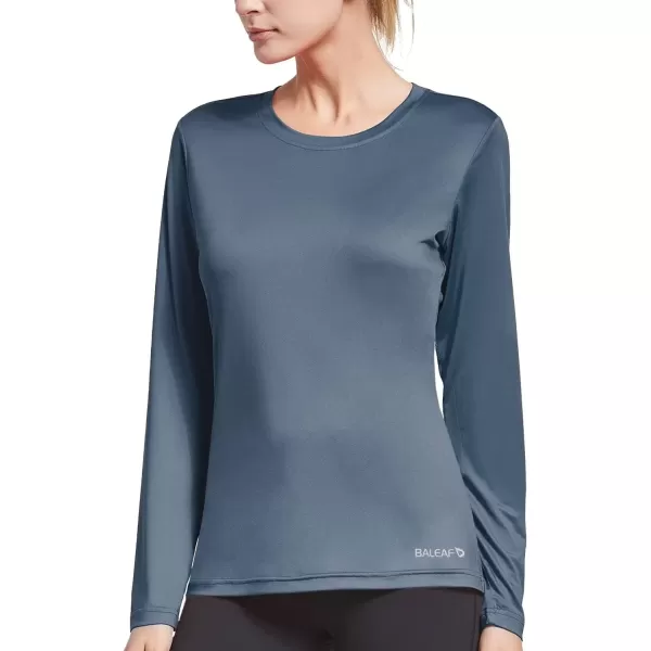 imageBALEAF Long Sleeve Workout Tops for Women Running Athletic Shirts Active Quick Dry Lightweight Moisture WickingGrey