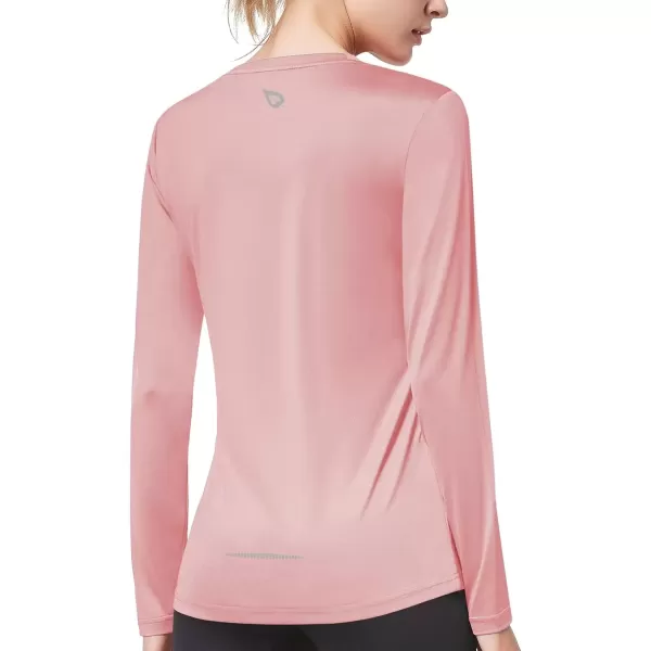 imageBALEAF Long Sleeve Workout Tops for Women Running Athletic Shirts Active Quick Dry Lightweight Moisture WickingPink