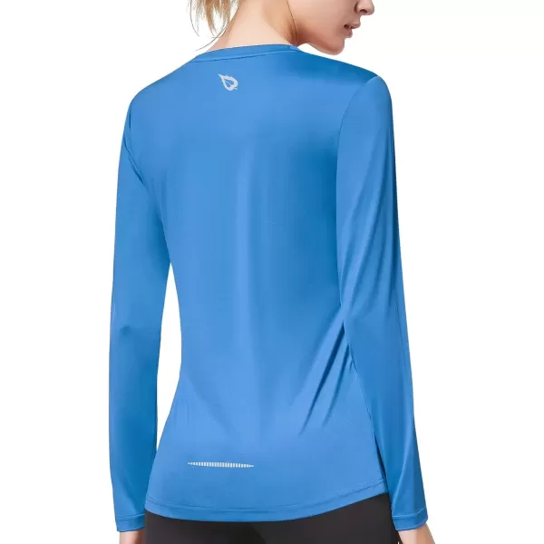 imageBALEAF Long Sleeve Workout Tops for Women Running Athletic Shirts Active Quick Dry Lightweight Moisture WickingRoyal Blue