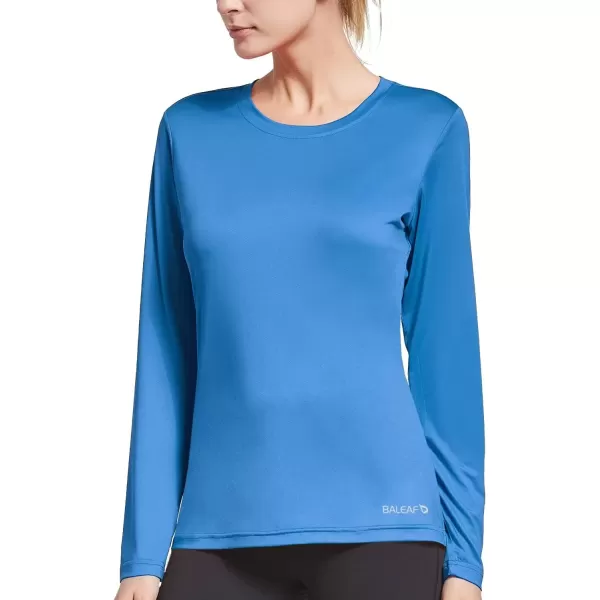 imageBALEAF Long Sleeve Workout Tops for Women Running Athletic Shirts Active Quick Dry Lightweight Moisture WickingRoyal Blue