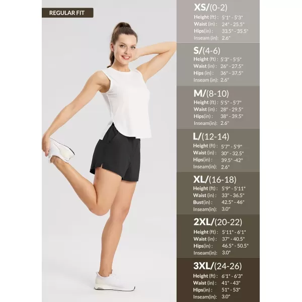 imageBALEAF Womens High Waist Running Shorts 25quot Athletic Workout Quick Dry Lightweight Sport Gym Shorts with Pockets SummerBlack