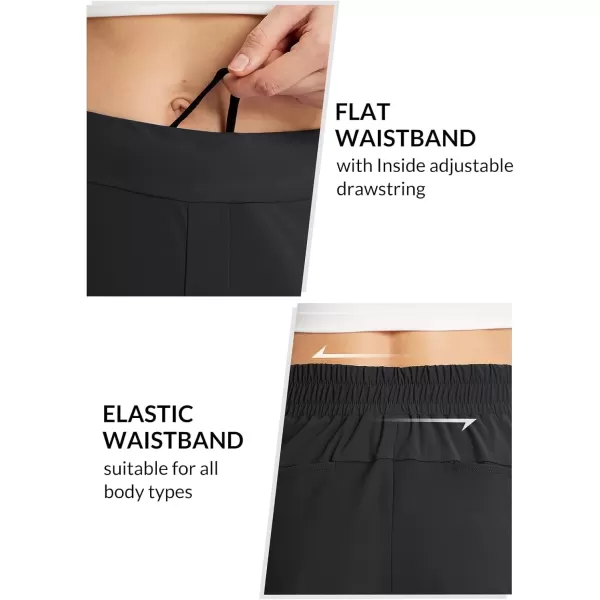 imageBALEAF Womens High Waist Running Shorts 25quot Athletic Workout Quick Dry Lightweight Sport Gym Shorts with Pockets SummerBlack