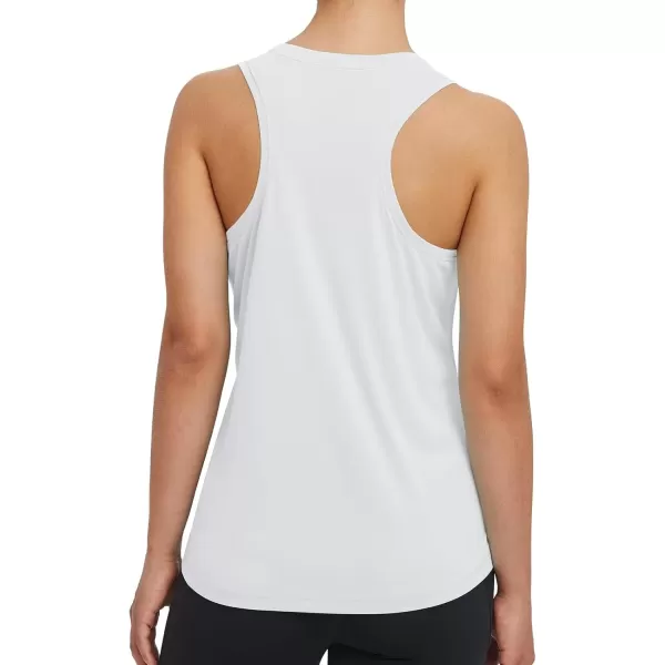 imageBALEAF Womens Workout Tank Top Racerback Tops Sleeveless Running Shirts Loose Fit Yoga Athletic Gym SportsCwhite