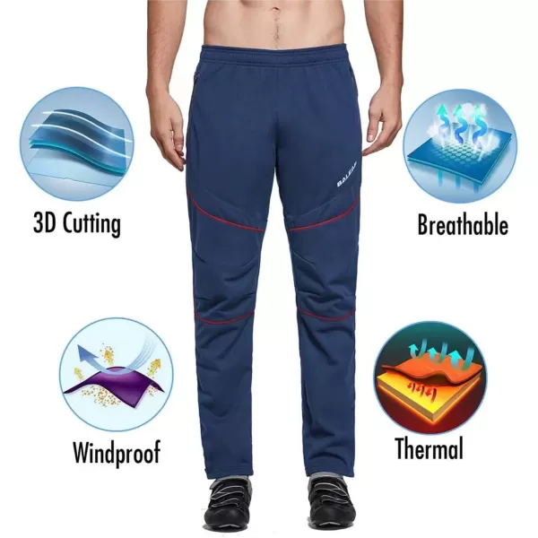 imageBALEAF Mens Fleece Pants Winter Cycling Pants Mountain Bike Clothing Thermal Cold Weather Running GearA01blue