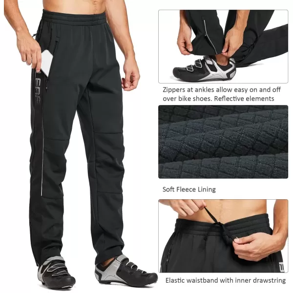 imageBALEAF Mens Fleece Pants Winter Cycling Pants Mountain Bike Clothing Thermal Cold Weather Running GearA02black