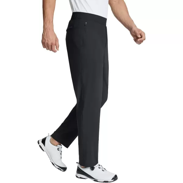 imageBALEAF Mens Golf Pants Stretch Relaxed Fit 30quot Sweatpants with Zipper Pockets Work Casual AthleticAblack