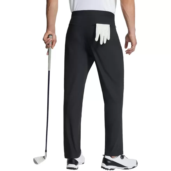 imageBALEAF Mens Golf Pants Stretch Relaxed Fit 30quot Sweatpants with Zipper Pockets Work Casual AthleticAblack