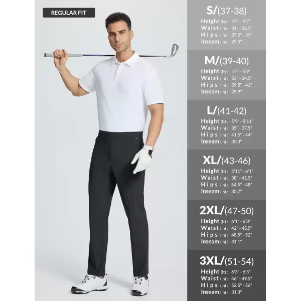 imageBALEAF Mens Golf Pants Stretch Relaxed Fit 30quot Sweatpants with Zipper Pockets Work Casual AthleticAblack