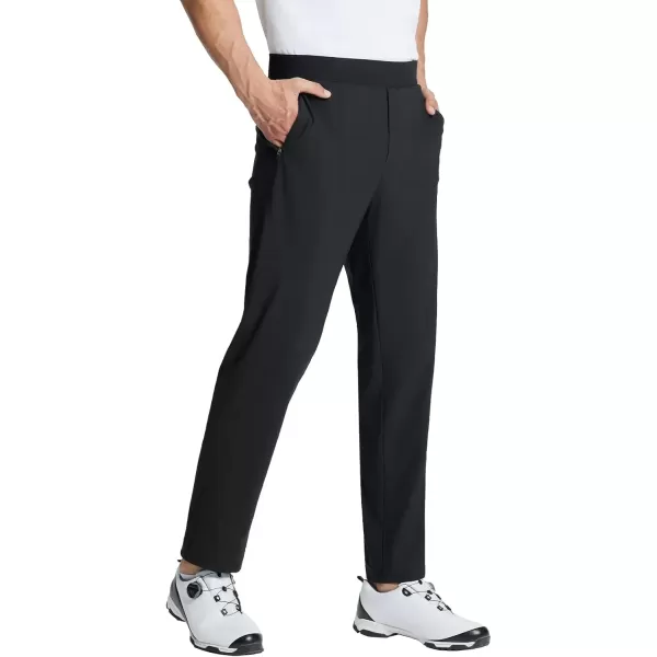 imageBALEAF Mens Golf Pants Stretch Relaxed Fit 30quot Sweatpants with Zipper Pockets Work Casual AthleticAblack