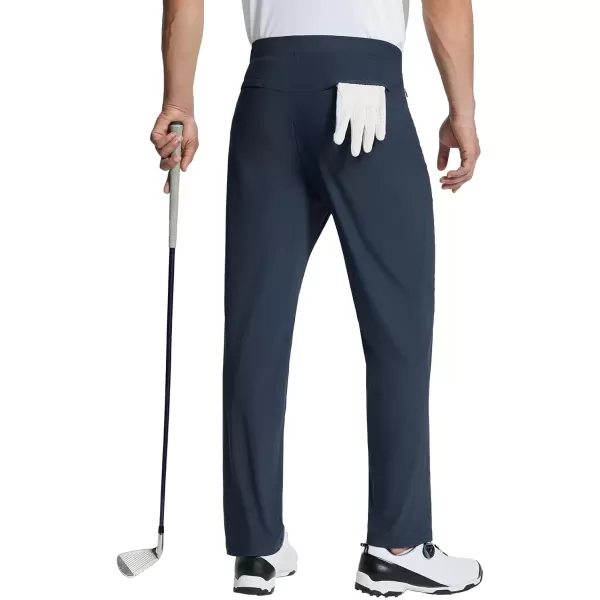 imageBALEAF Mens Golf Pants Stretch Relaxed Fit 30quot Sweatpants with Zipper Pockets Work Casual AthleticBdeep Blue