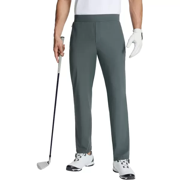 imageBALEAF Mens Golf Pants Stretch Relaxed Fit 30quot Sweatpants with Zipper Pockets Work Casual AthleticCdark Grey