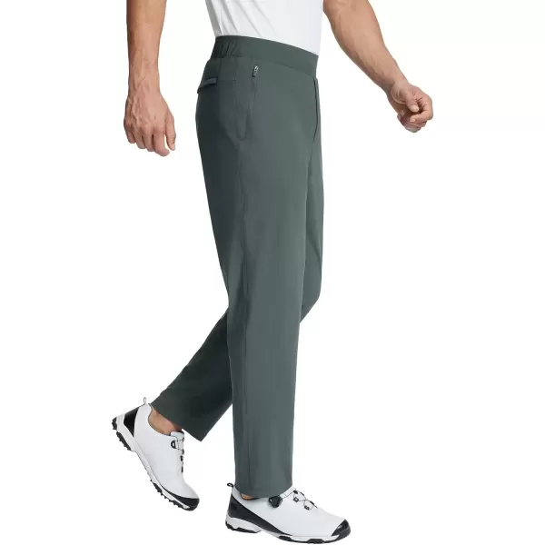 imageBALEAF Mens Golf Pants Stretch Relaxed Fit 30quot Sweatpants with Zipper Pockets Work Casual AthleticCdark Grey