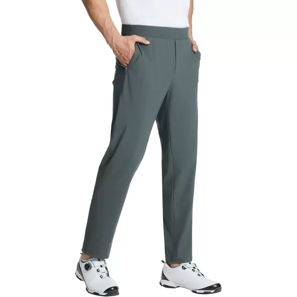 imageBALEAF Mens Golf Pants Stretch Relaxed Fit 30quot Sweatpants with Zipper Pockets Work Casual AthleticCdark Grey