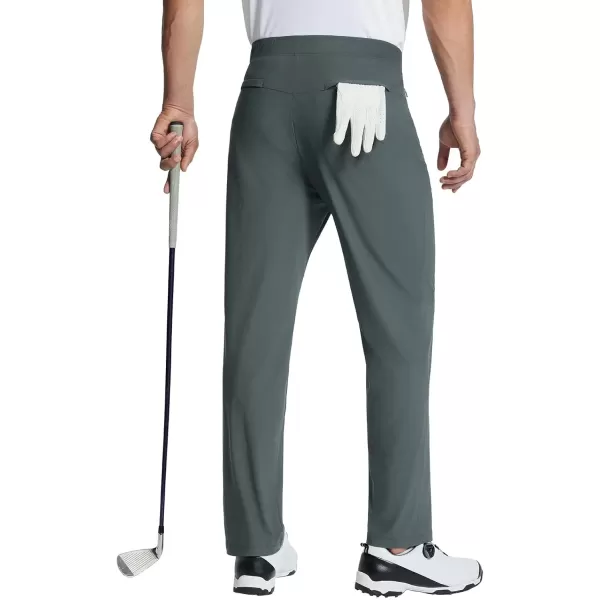 imageBALEAF Mens Golf Pants Stretch Relaxed Fit 30quot Sweatpants with Zipper Pockets Work Casual AthleticCdark Grey