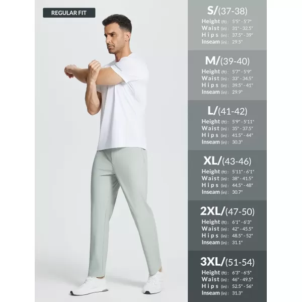 imageBALEAF Mens Golf Pants Stretch Relaxed Fit 30quot Sweatpants with Zipper Pockets Work Casual AthleticDlight Gray