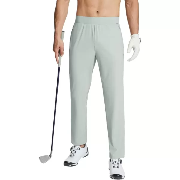 imageBALEAF Mens Golf Pants Stretch Relaxed Fit 30quot Sweatpants with Zipper Pockets Work Casual AthleticDlight Gray