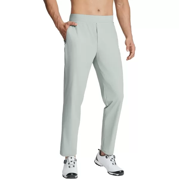 imageBALEAF Mens Golf Pants Stretch Relaxed Fit 30quot Sweatpants with Zipper Pockets Work Casual AthleticDlight Gray