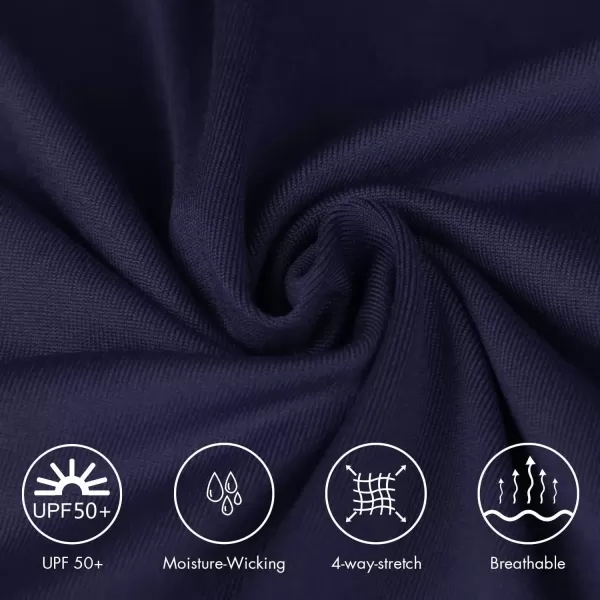 imageBALEAF Mens Long Sleeve Golf Polo Shirt UPF 50 Quick Dry 3 Button Casual Work Outdoor Lightweight Performance Shirts01navy