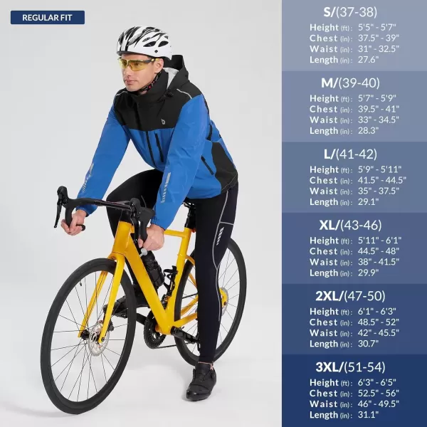 imageBALEAF Mens Rain Jacket Waterproof Windbreaker Packable Hood Running Cycling GearBlue Black