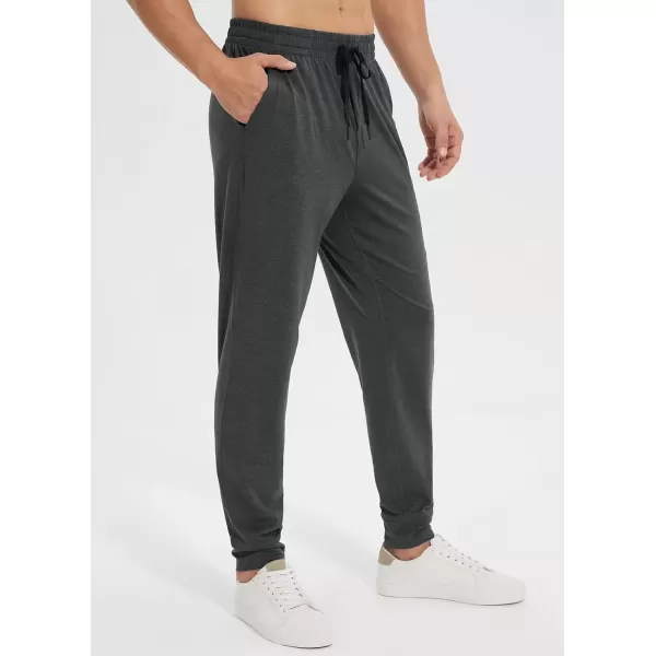 imageBALEAF Mens Sweatpants with Zipper Pockets Ultral Soft Tapered Joggers Comfy Athletic Pants Running WorkoutBlack