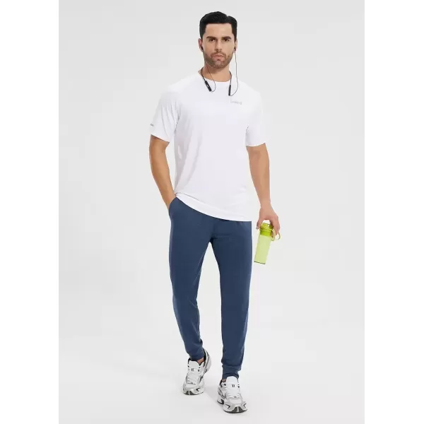 imageBALEAF Mens Sweatpants with Zipper Pockets Ultral Soft Tapered Joggers Comfy Athletic Pants Running WorkoutBlue