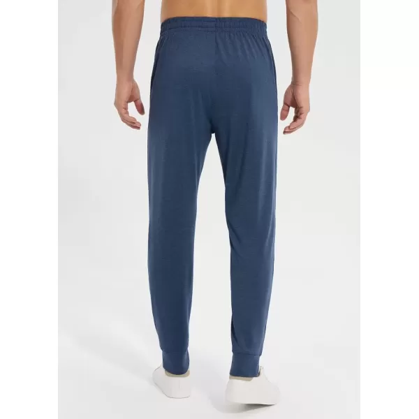 imageBALEAF Mens Sweatpants with Zipper Pockets Ultral Soft Tapered Joggers Comfy Athletic Pants Running WorkoutBlue