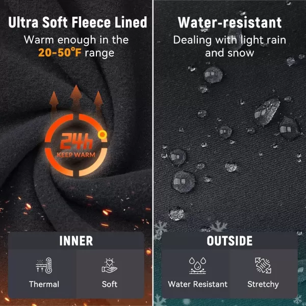 imageBALEAF Mens Winter Running Tights Thermal Cycling Pants Water Resistant Pockets Zipper Legs Cold WeatherBblack
