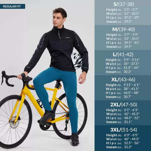 imageBALEAF Mens Winter Running Tights Thermal Cycling Pants Water Resistant Pockets Zipper Legs Cold WeatherBdeep Blue