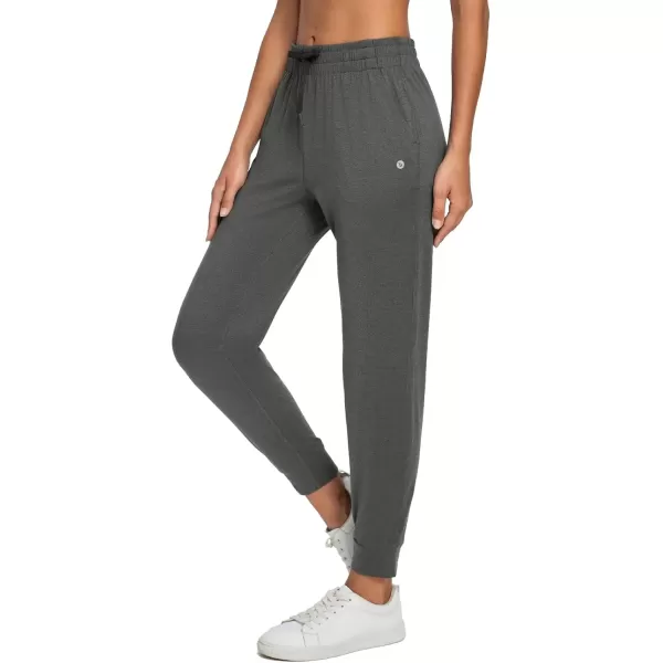 imageBALEAF Womens Joggers Pants Ultra Soft Comfy Sweat Pants Running Athletic Lounge Relaxed Fit Tapered Leg with PocketsDark Gray