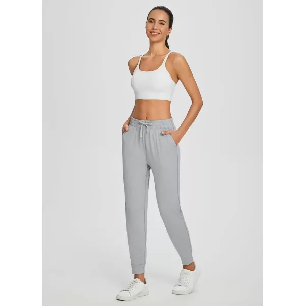 imageBALEAF Womens Joggers Pants Ultra Soft Comfy Sweat Pants Running Athletic Lounge Relaxed Fit Tapered Leg with PocketsLight Gray