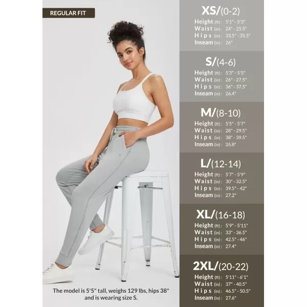 imageBALEAF Womens Joggers Pants Ultra Soft Comfy Sweat Pants Running Athletic Lounge Relaxed Fit Tapered Leg with PocketsLight Gray