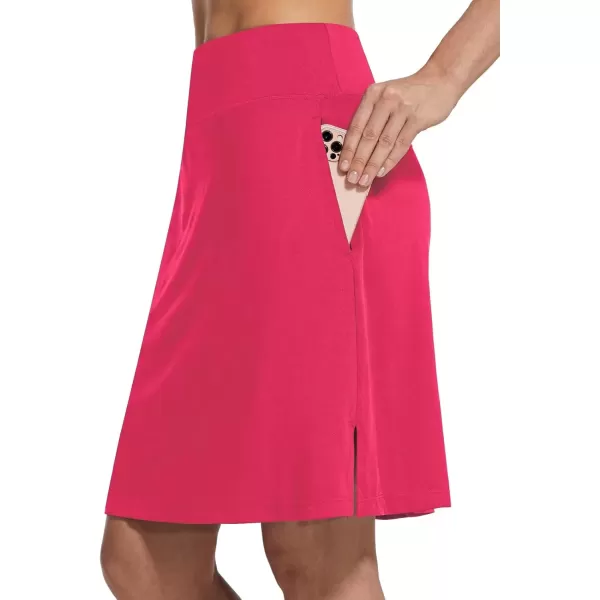 imageBALEAF Womens 20quot Golf Skirts Knee Length Skorts Athletic Modest Long Acitive Casual Pockets UV Protection01deep Pink