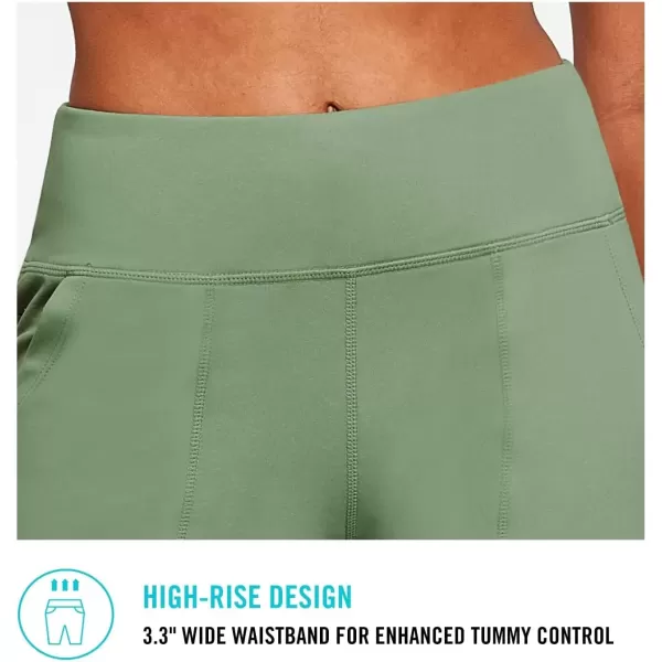 imageBALEAF Womens Bermuda Long Shorts Athletic High Waisted Shorts 10quot Casual Summer Running Quick Dry Knee LengthOlive Green