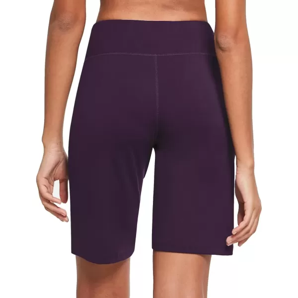 imageBALEAF Womens Bermuda Long Shorts Athletic High Waisted Shorts 10quot Casual Summer Running Quick Dry Knee LengthPurple