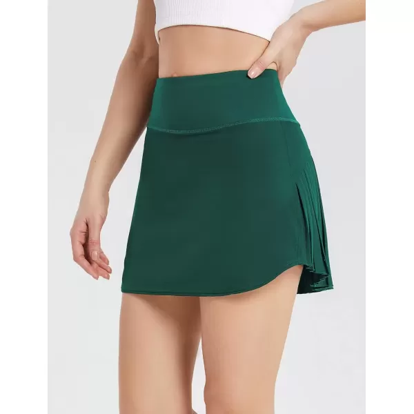 imageBALEAF Womens Pleated Tennis Skirt Golf Skorts for Woman High Waisted Lightweight Athletic Shorts PocketsGreen