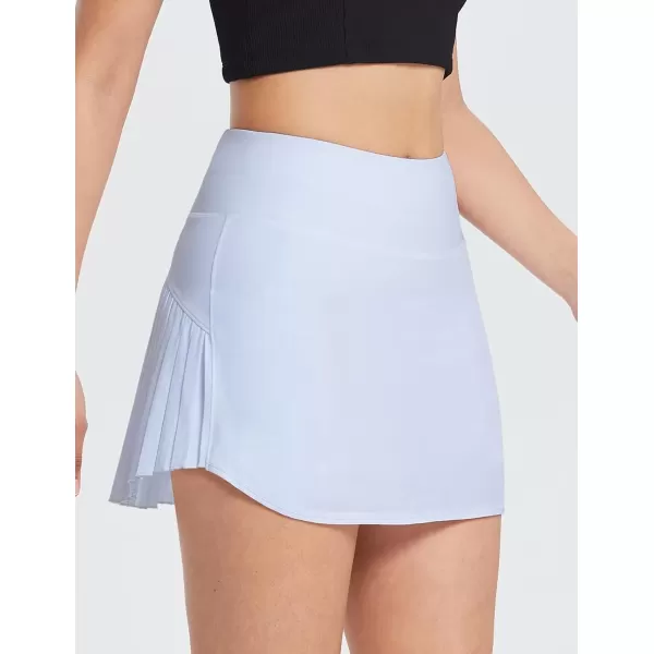 imageBALEAF Womens Pleated Tennis Skirt Golf Skorts for Woman High Waisted Lightweight Athletic Shorts PocketsSnow Blue