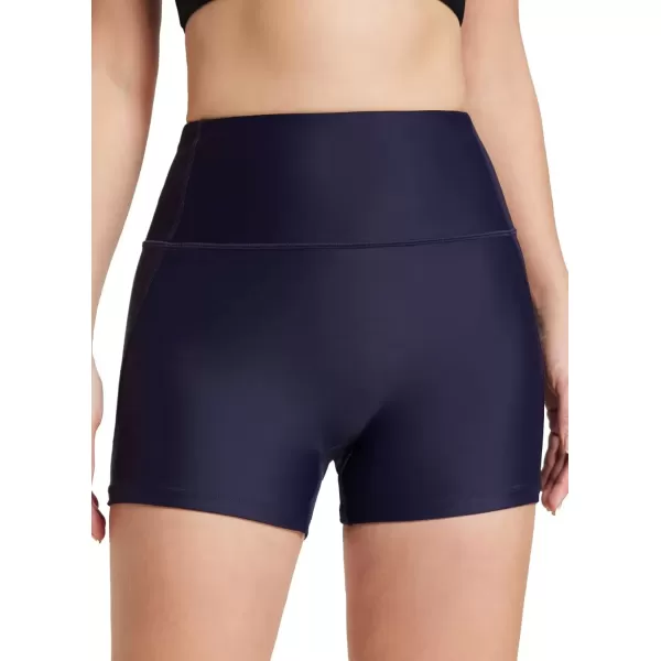 imageBALEAF Womens 3quot 6quot 8quot High Waisted Swim Shorts Tummy Control Swimsuits Bottoms Modest Board Shorts UPF 50Blue