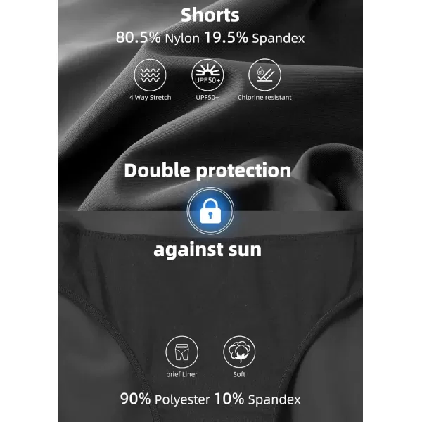 imageBALEAF Womens 3quot 6quot 8quot High Waisted Swim Shorts Tummy Control Swimsuits Bottoms Modest Board Shorts UPF 50Grey