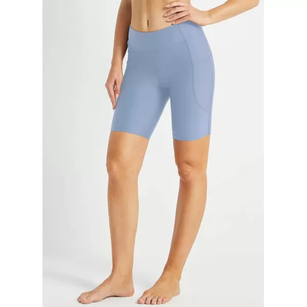 imageBALEAF Womens 3quot 6quot 8quot High Waisted Swim Shorts Tummy Control Swimsuits Bottoms Modest Board Shorts UPF 50Ice Blue